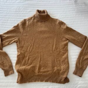 Lord & Taylor 100% Cashmere Camel Turtleneck Sweater